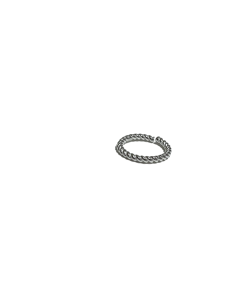 Silver twist ring